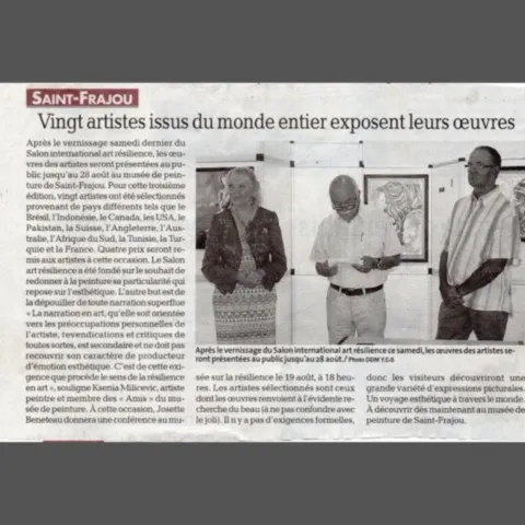 Exposition 2017 Article de presse - Peinture à l'huile (oil painting) - Extrait de journal - Olivier Talon - French painter à L'Isle-sur-la-Sorgue