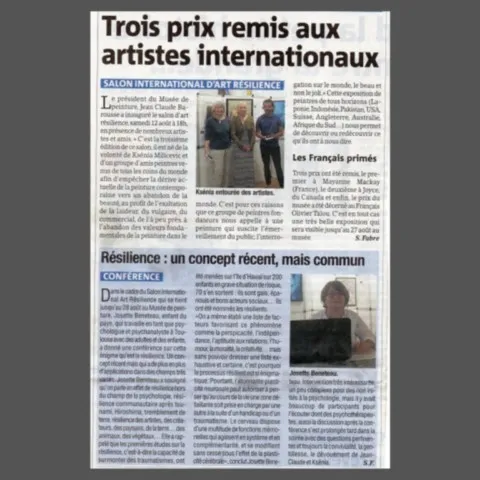 Prix du musée - 2017 Article de presse - Concours de peinture à l'huile (oil painting) - Journal - Olivier Talon - French painter à L'Isle-sur-la-Sorgue